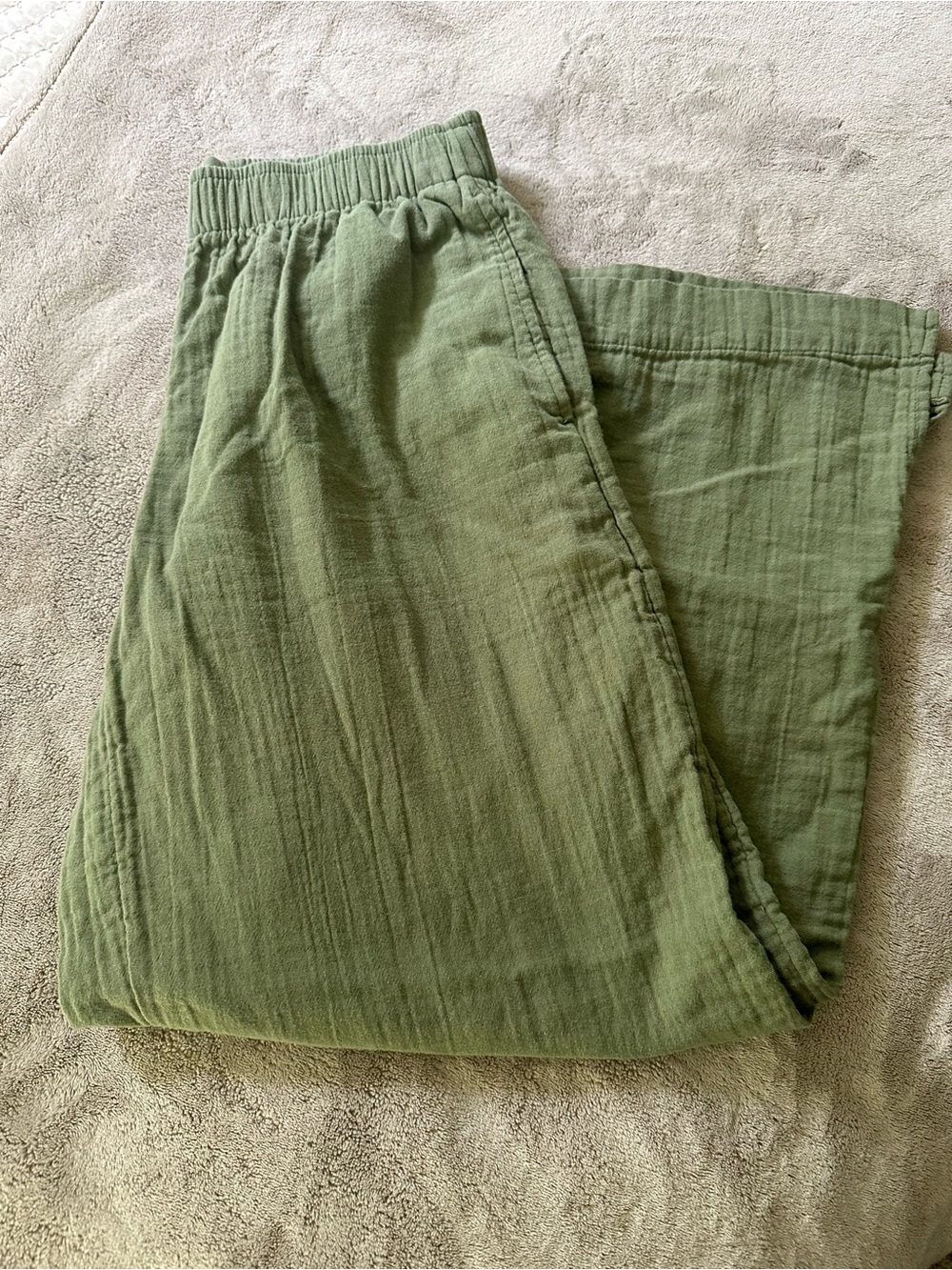 Lightweight Olive Green Pull-On Pants